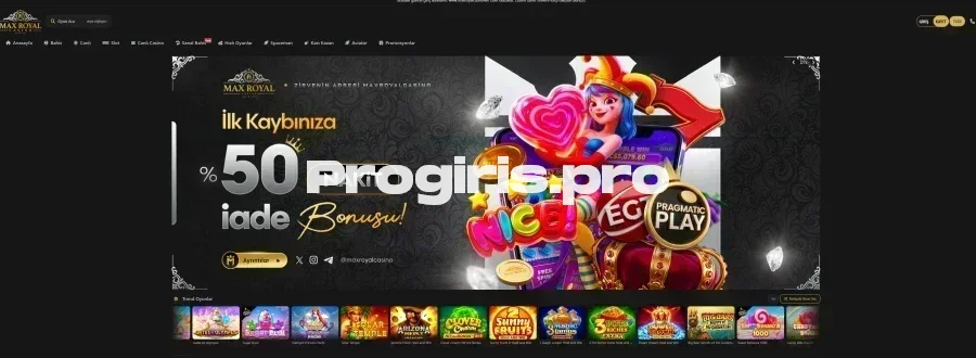 Maxroyal Casino ana sayfa görünümü
