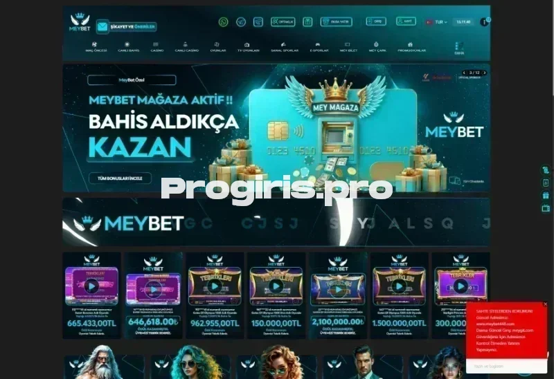 Meybet ana sayfa görünümü