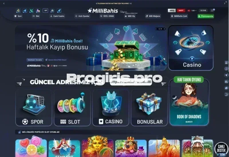 Millibahis ana sayfa görünümü