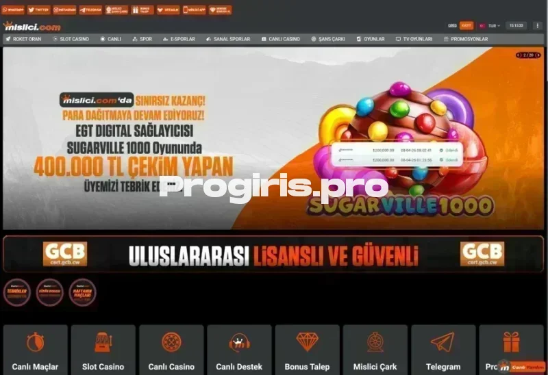 Mislici ana sayfa görünümü