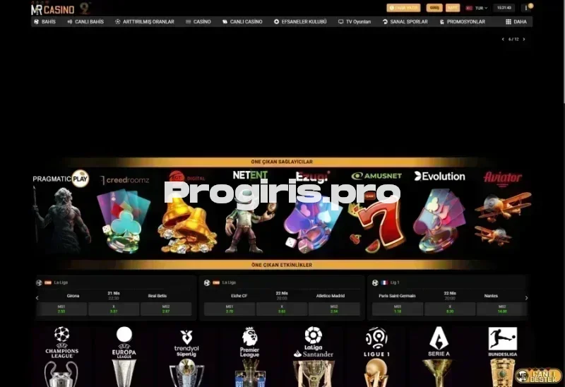MrCasino ana sayfa görünümü