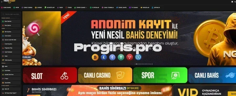 NGS Bahis ana sayfa görünümü