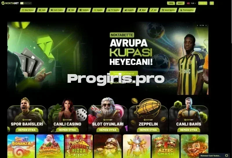 Noktabet ana sayfa görünümü