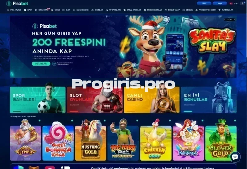 Pisabet ana sayfa görünümü