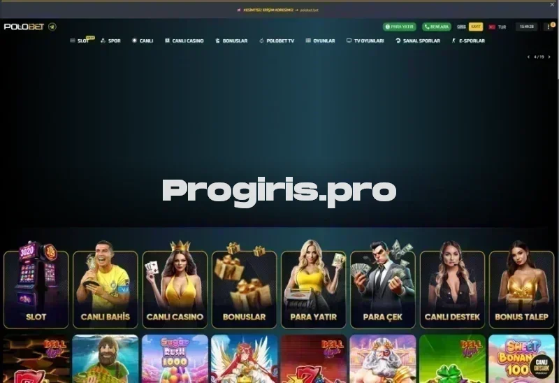 Polobet ana sayfa görünümü