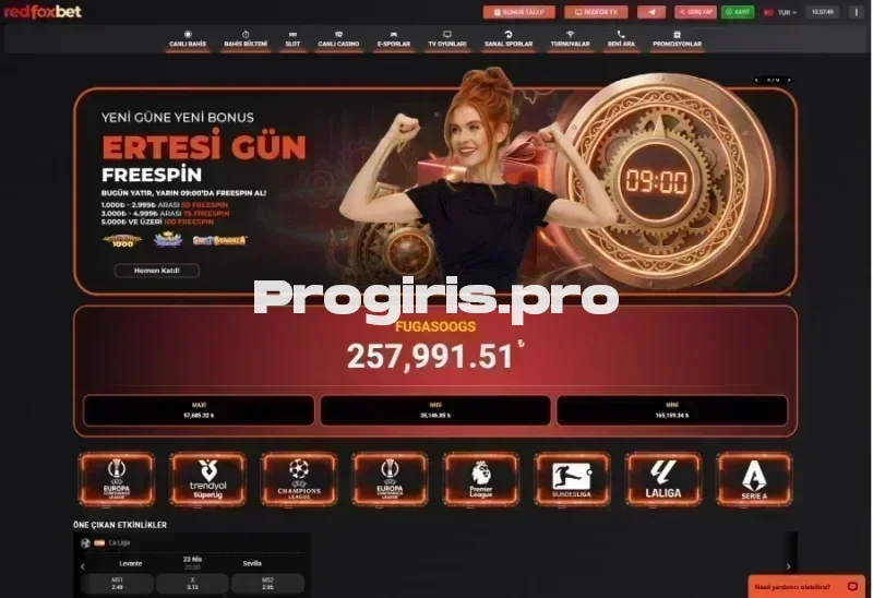 Redfoxbet ana sayfa görünümü