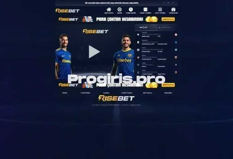 Risebet ana sayfa görünümü