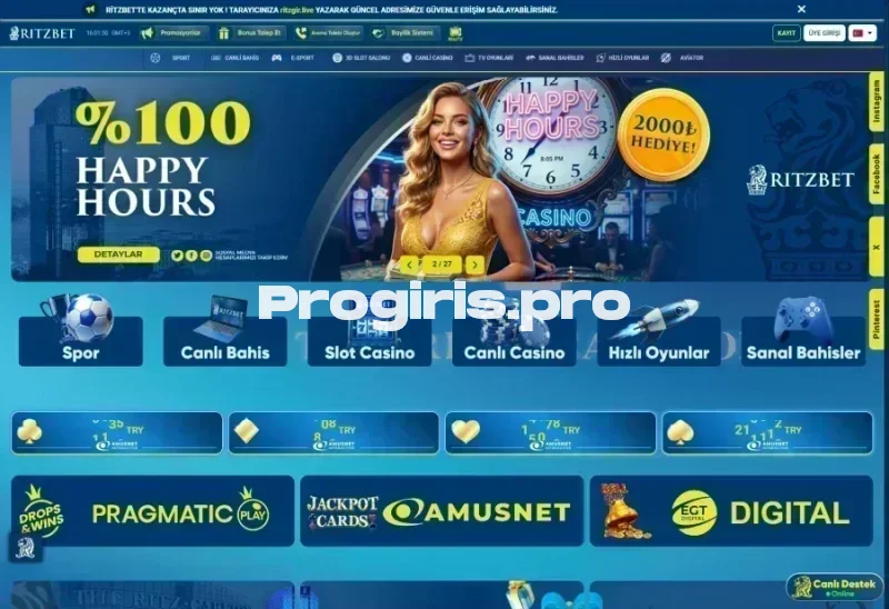 Ritzbet ana sayfa görünümü