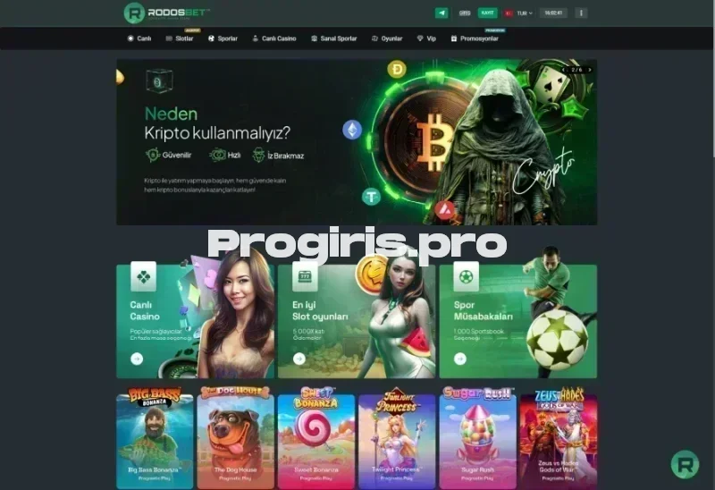 Rodosbet ana sayfa görünümü
