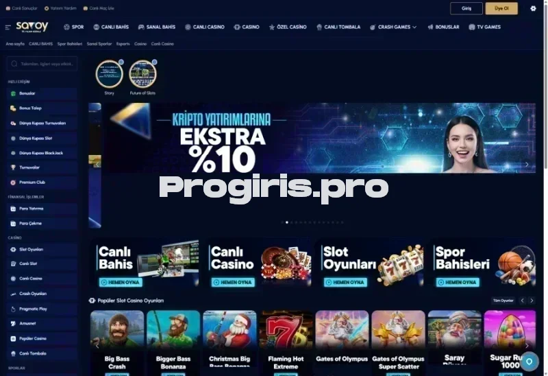 Savoybetting ana sayfa görünümü