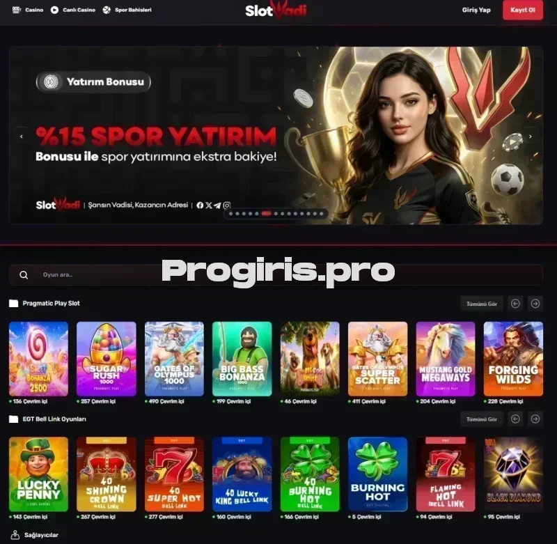 Slot Vadi ana sayfa görünümü
