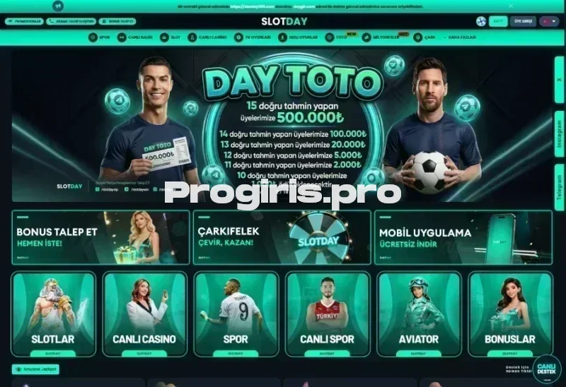 Slotday ana sayfa görünümü