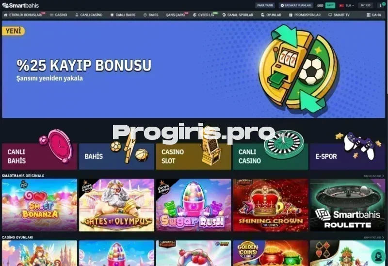 Smartbahis ana sayfa görünümü
