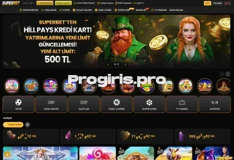 Süperbet ana sayfa görünümü