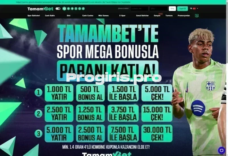 Tamambet ana sayfa görünümü