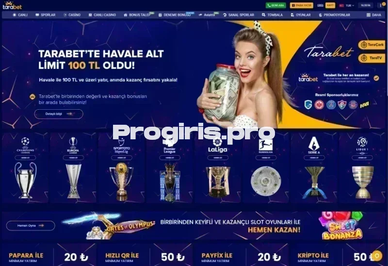 Tarabet ana sayfa görünümü