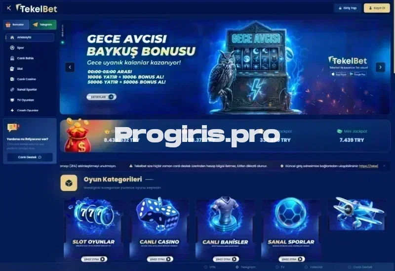 Tekelbet ana sayfa görünümü