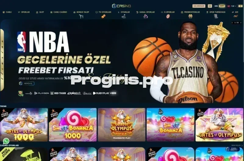 TLCasino ana sayfa görünümü