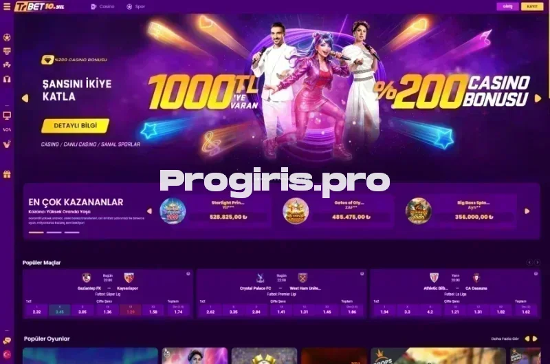 Trbet ana sayfa görünümü