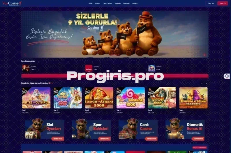 Vdcasino ana sayfa görünümü