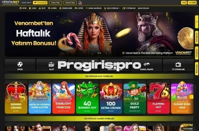 Venombet ana sayfa görünümü