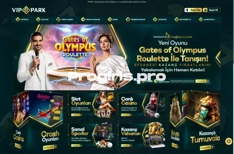 Vippark ana sayfa görünümü