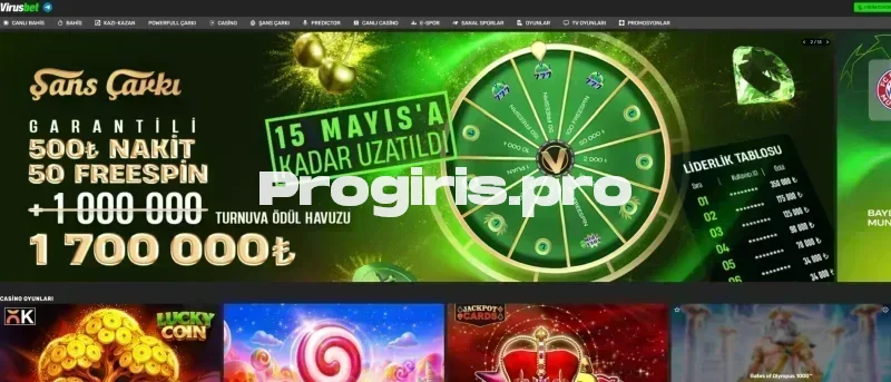 Virüsbet ana sayfa görünümü