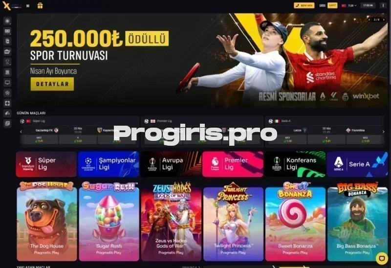 Winxbet ana sayfa görünümü